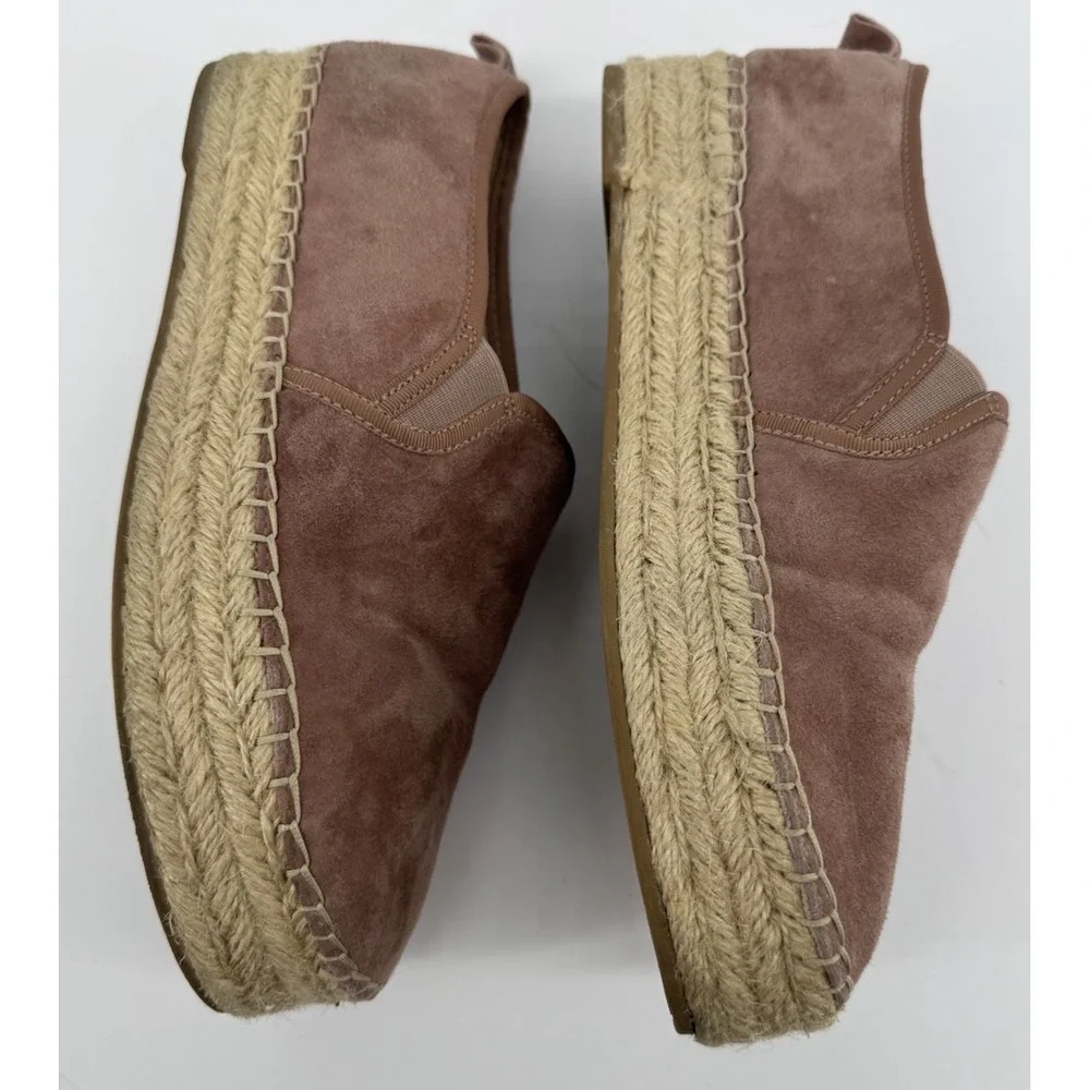 Sam Edelman Suede Espadrille Flats Womens 9M EU 39 Pink Blush Mauve Slip On Shoe